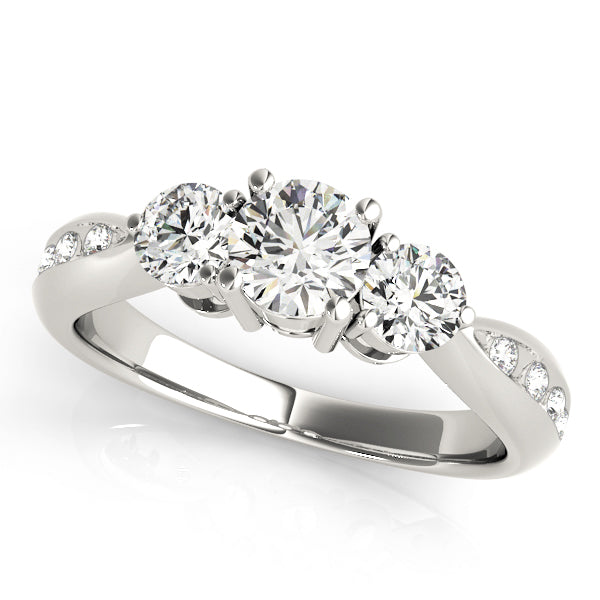 ENGAGEMENT RINGS 3 STONE ROUND