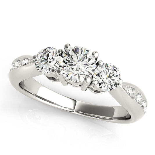 ENGAGEMENT RINGS 3 STONE ROUND