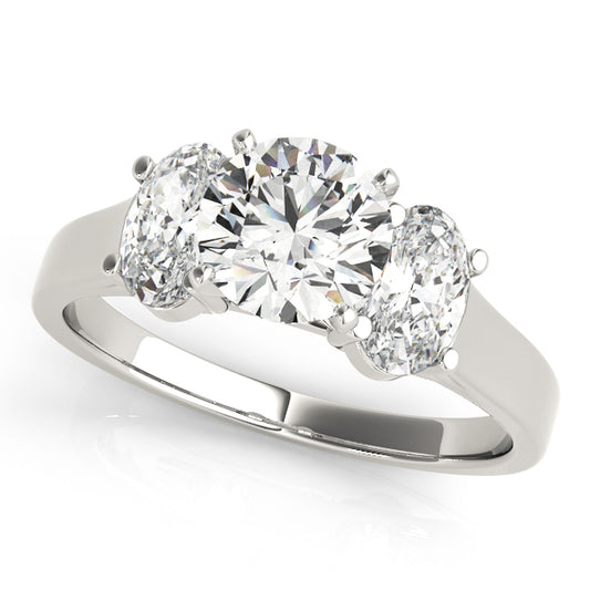 3-Stone Oval Trellis Engagement Ring