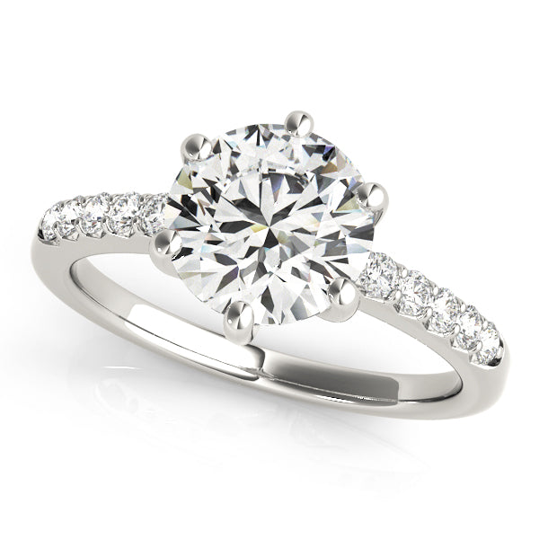 Single Row Prong Engagement Ring