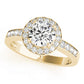 Single Row Halo Bezel Set Engagement Ring