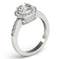 Single Row Halo Bezel Set Engagement Ring
