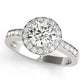 Single Row Halo Bezel Set Engagement Ring