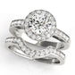 Single Row Halo Bezel Set Engagement Ring