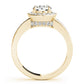 Single Row Halo Bezel Set Engagement Ring
