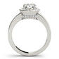 Single Row Halo Bezel Set Engagement Ring