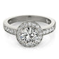 Single Row Halo Bezel Set Engagement Ring