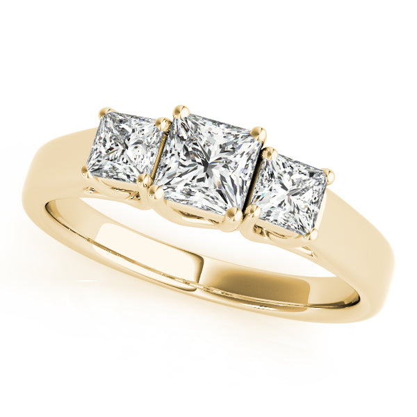 3-Stone Princess Cut Trellis Engagement Ring