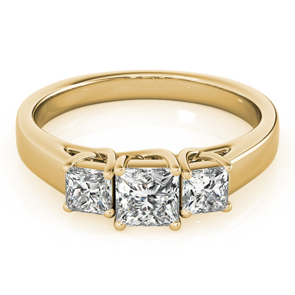 3-Stone Princess Cut Trellis Engagement Ring
