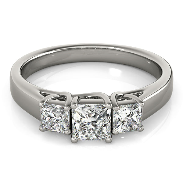 3-Stone Princess Cut Trellis Engagement Ring