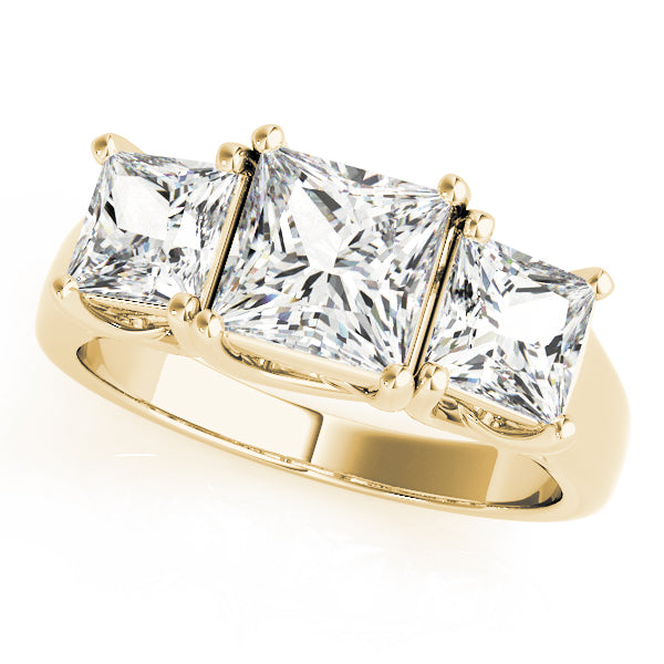 3-Stone Princess Cut Trellis Engagement Ring