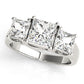 3-Stone Princess Cut Trellis Engagement Ring