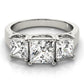 3-Stone Princess Cut Trellis Engagement Ring