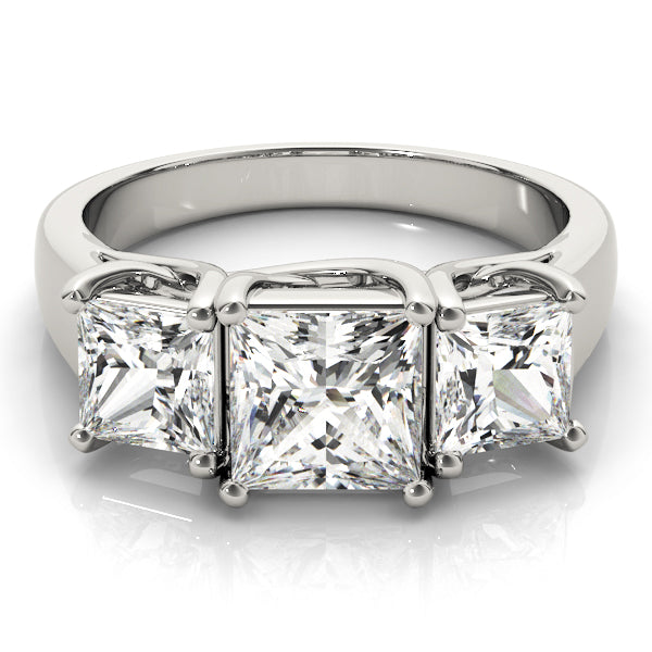 3-Stone Princess Cut Trellis Engagement Ring