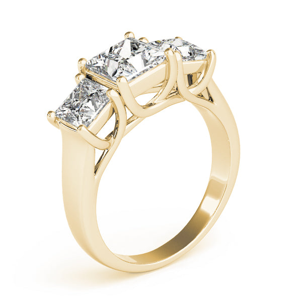 3-Stone Princess Cut Trellis Engagement Ring