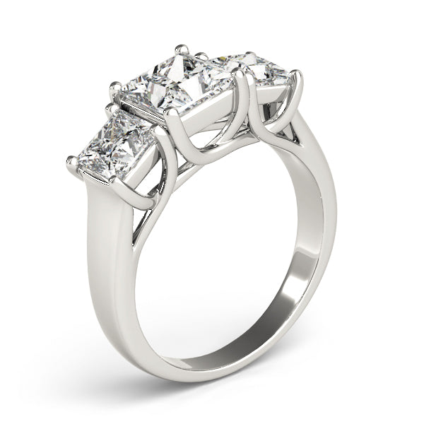 3-Stone Princess Cut Trellis Engagement Ring
