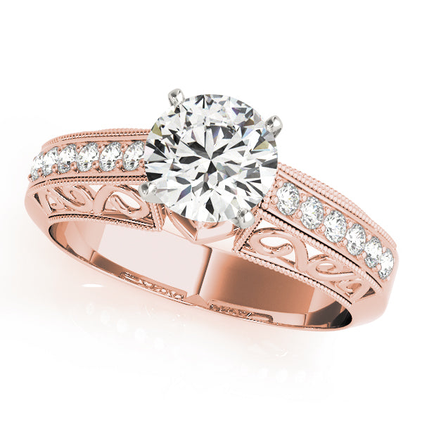 Antique Style Milgrain Filigree Engagement Ring