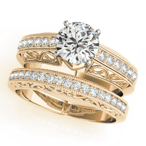 Antique Style Milgrain Filigree Engagement Ring