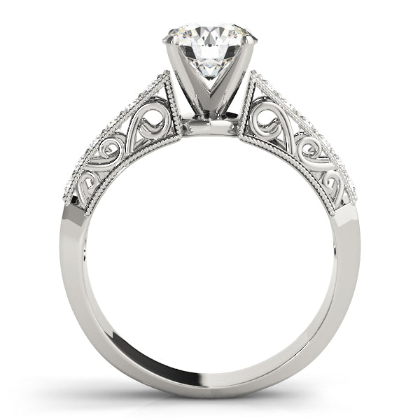 Antique Style Milgrain Filigree Engagement Ring