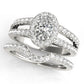 Double Row Split Shank Halo Oval Engagement Ring
