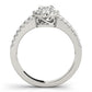 Double Row Split Shank Halo Oval Engagement Ring