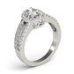 Double Row Split Shank Halo Oval Engagement Ring