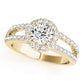 Double Row Split Shank Halo Engagement Ring