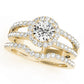 Double Row Split Shank Halo Engagement Ring