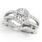 Double Row Split Shank Halo Engagement Ring