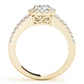 Double Row Split Shank Halo Engagement Ring