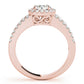 Double Row Split Shank Halo Engagement Ring