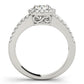 Double Row Split Shank Halo Engagement Ring