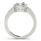 Single Row Emerald Cut Halo Engagement Ring