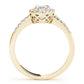 Single Row Oval Shape Halo Engagement Ring
