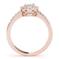 Single Row Oval Shape Halo Engagement Ring