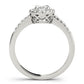 Single Row Oval Shape Halo Engagement Ring