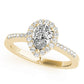 Single Row Accented Halo Engagement Ring