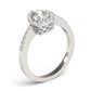 Single Row Accented Halo Engagement Ring