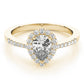 Single Row Accented Halo Engagement Ring