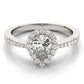 Single Row Accented Halo Engagement Ring