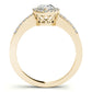 Single Row Accented Halo Engagement Ring