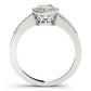 Single Row Accented Halo Engagement Ring