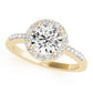 Single Row Halo Engagement Ring