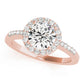 Single Row Halo Engagement Ring
