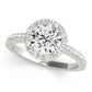 Single Row Halo Engagement Ring