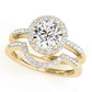Single Row Halo Engagement Ring