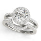 Single Row Halo Engagement Ring