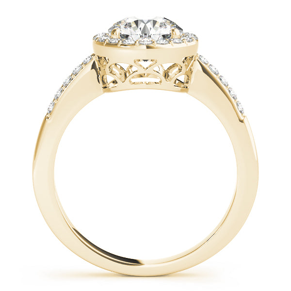 Single Row Halo Engagement Ring
