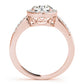 Single Row Halo Engagement Ring