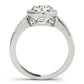 Single Row Halo Engagement Ring